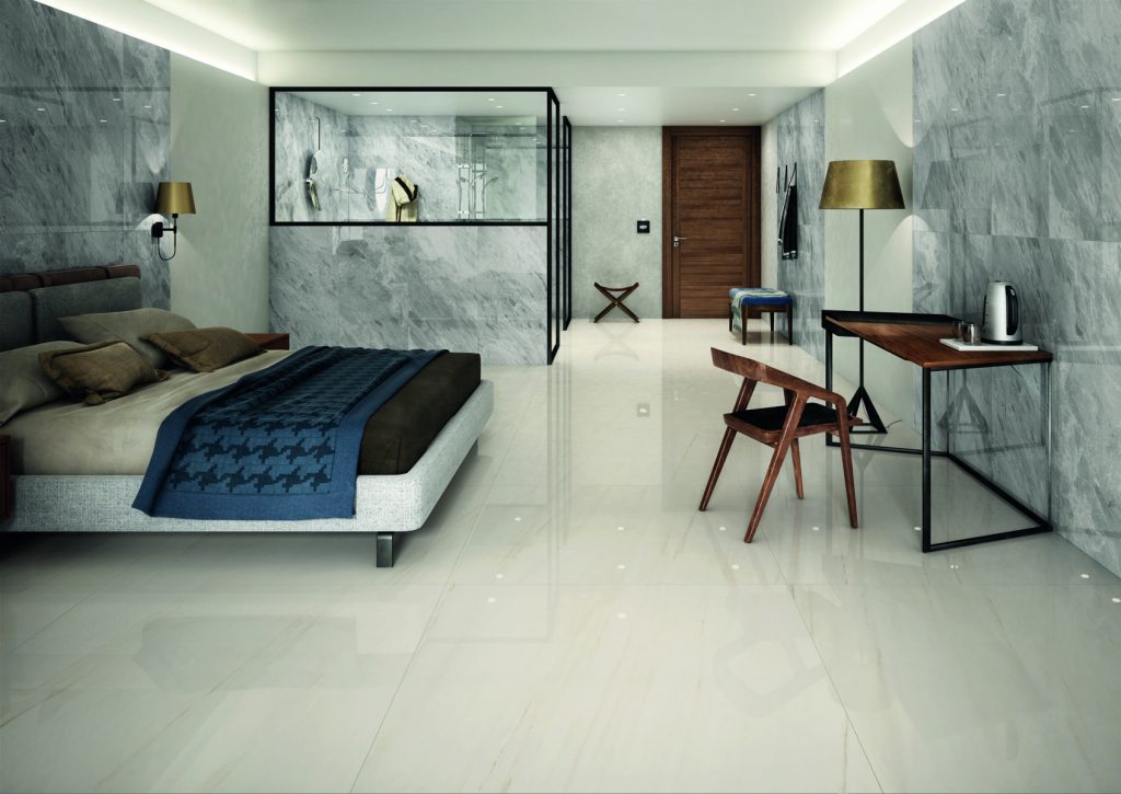 marble-effect tiles